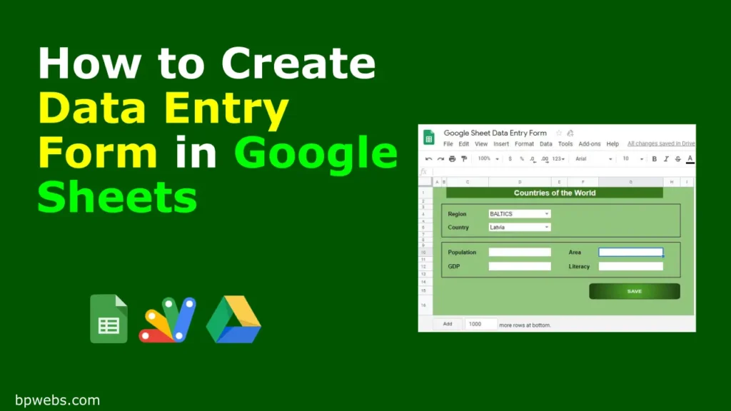 How to Make Data Entry Form in Google Sheets